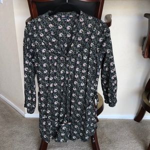 Belted paisley tunic top